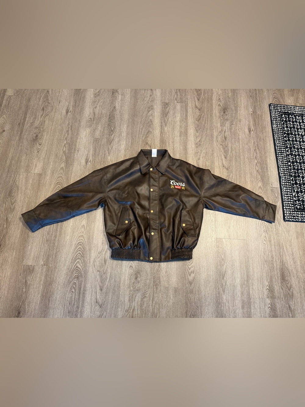 Coors Banquet RODEO VEGAN LEATHER BOMBER JACKET XL